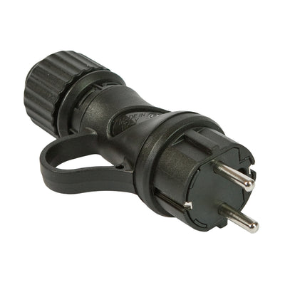 Φις Ρεύματος Schuko Μαύρο 16A 250V IP44 για εξωτερικό χώρο - Συμβατό με Σύστημα Modulair - Μαύρο